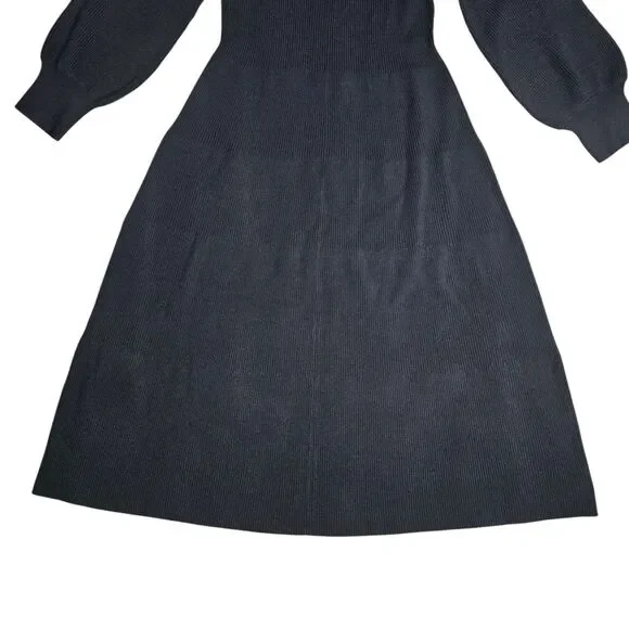 Hill House The Persephone Black Ribbed Sweater Knit Midi Dress Size XL New - Picture 6 of 9